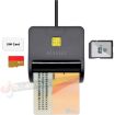 Aisens Lector de Tarjeta Inteligente DNI con Lector de Tarjetas SIM - SD - Micro SD - MMC - RS-MMC - MMC Micro - Color Negro