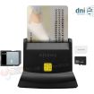Aisens Lector de Tarjeta Inteligente DNI USB-C con Lector de Tarjetas SIM, SD, Micro SD, MMC, RS-MMC, MMC Micro - Color Negro