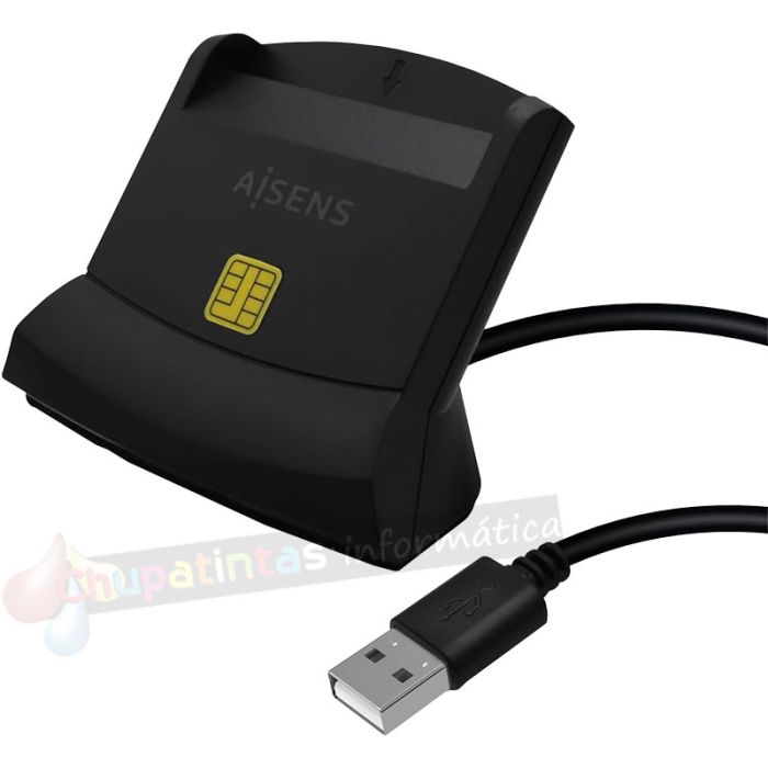 Aisens Lector de Tarjeta Inteligente DNI - Color Negro-2