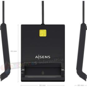 Aisens Lector de Tarjeta Inteligente DNI - Color Negro-3