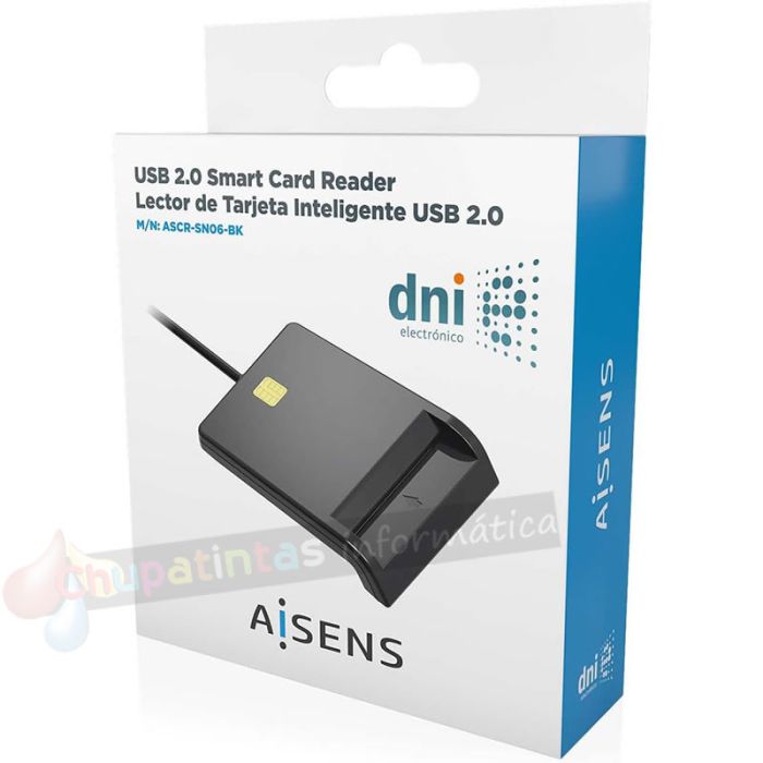Aisens Lector de Tarjeta Inteligente DNI - Color Negro-4