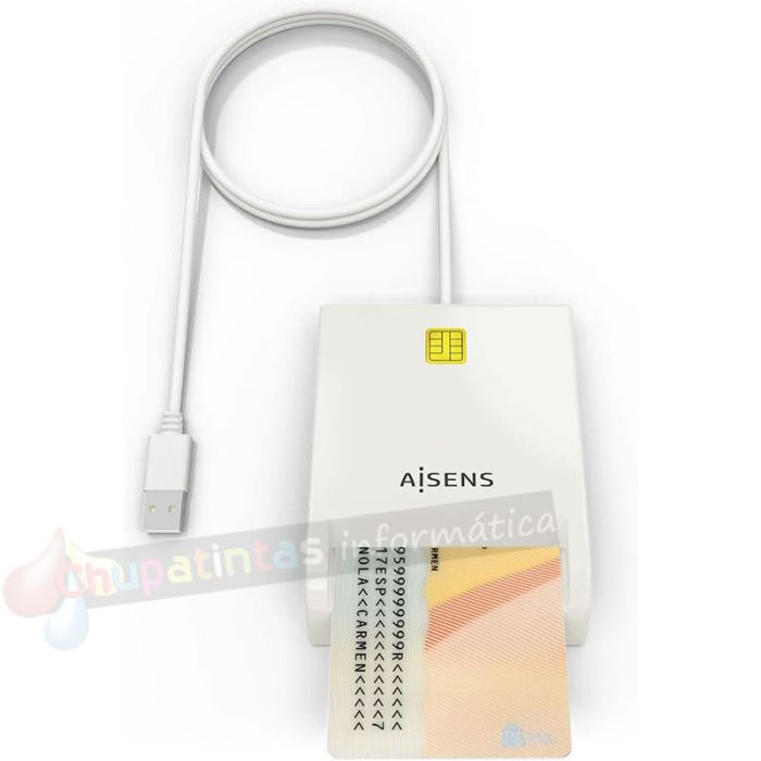 Aisens Lector de Tarjeta Inteligente DNI - Color Blanco-1