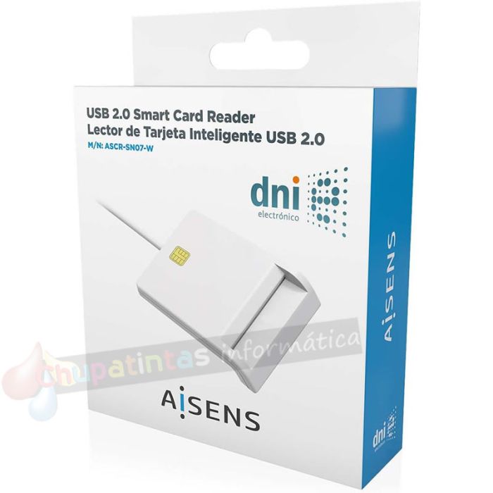 Aisens Lector de Tarjeta Inteligente DNI - Color Blanco-4
