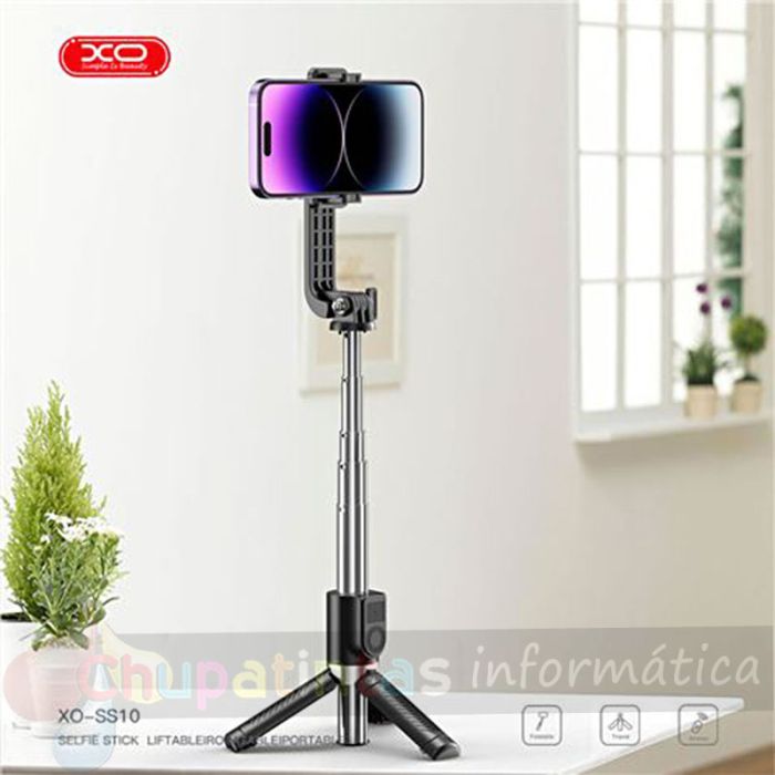 XO Trípode + Palo Selfie Bluetooth SS10 - Color Negro-4