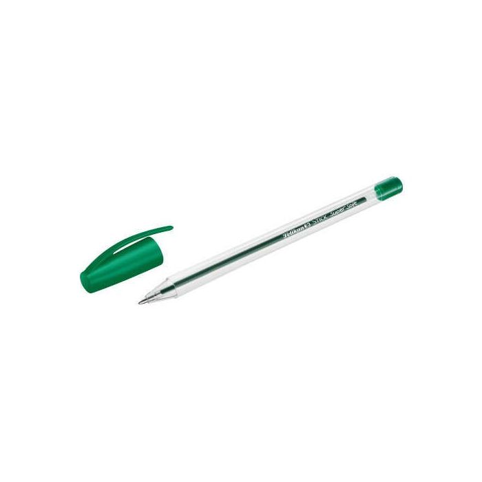 Pelikan Stick Super Soft Boligrafo Trazo 1mm - Tinta Super Fluida - Empuñadura Triangular - Color Verde