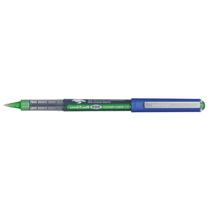 Uni-ball Eye Ocean Care UB-150ROP Boligrafo de Tinta Liquida - Punta de Bola 0.5mm - Tinta Resistente al Agua y Luz - Color Verde