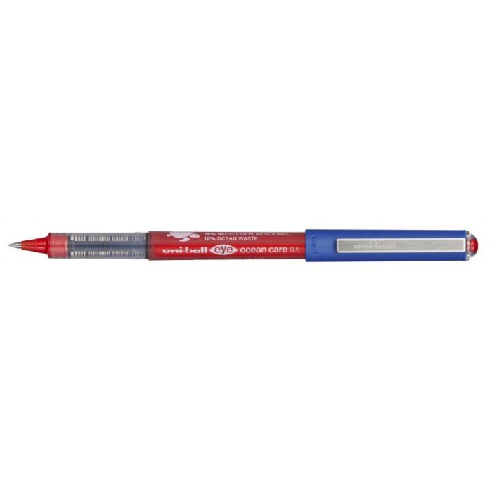 Uni-ball Eye Ocean Care UB-150ROP Boligrafo de Tinta Liquida - Punta de Bola 0.5mm - Tinta Resistente al Agua y Luz - Color Rojo