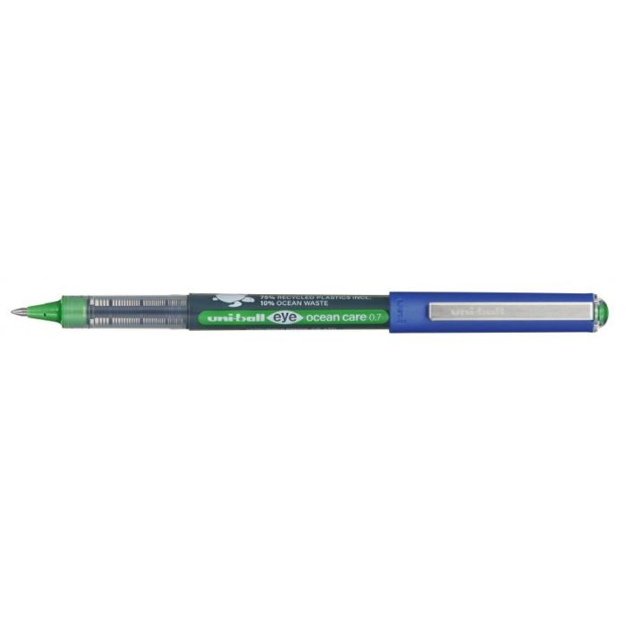 Uni-ball Eye Ocean Care UB-157ROP Boligrafo de Tinta Liquida - Punta de Bola 0.7mm - Trazo 0.5mm - Tinta Resistente al Agua y Luz - Color Verde