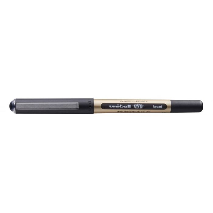 Uni-ball UB-150-10 Eye Broad Boligrafo de Tinta Liquida - Punta de Bola 1mm - Tinta Resistente al Agua y Luz - Sistema de Control de Tinta - Color Negro
