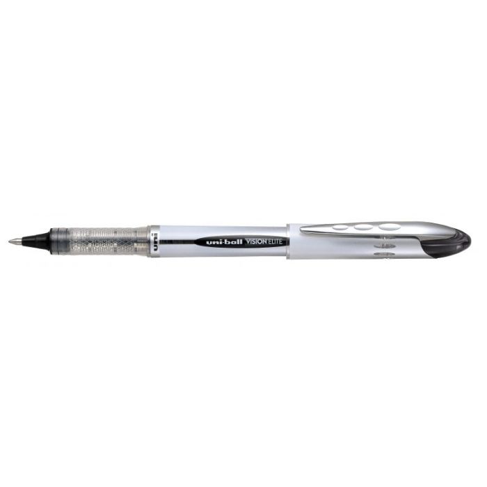 Uni-ball Vision Elite UB-200 Rollerball de Tinta Liquida - Punta de Bola 0.8mm - Sistema Antifugas para Viajes - Color Negro