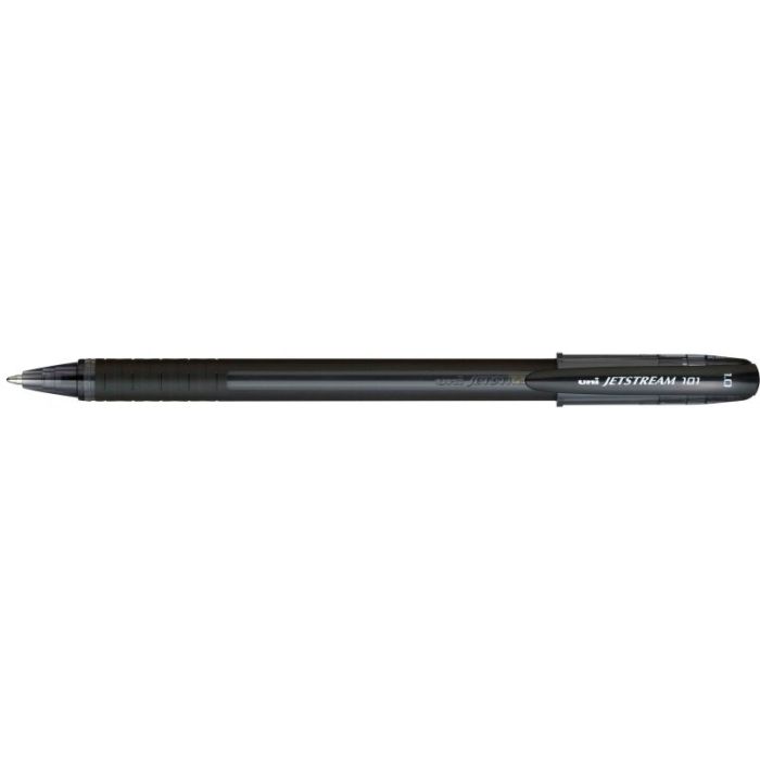 Uni-ball JetStream SX-101-10 Boligrafo de Tinta - Punta de Bola 1mm - Tinta de Secado Instantaneo - Ideal para Zurdos - Color Negro