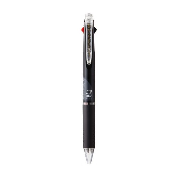 Uni-ball JetStream SXE3-400-10 Boligrafo Multiple - Punta de Bola 1mm - Tinta Resistente al Agua y Luz - Secado Instantaneo - Ideal para Zurdos - Color Negro