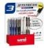 Uni-ball JetStream SXE3-400-10/15P Expositor de 25 Boligrafos - Punta de Bola 1mm - Tinta Pigmentada Resistente al Agua y Luz - Secado Instantaneo - Ideal para Zurdos - Color Surtido