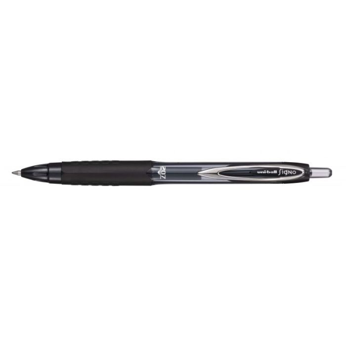 Uni-ball UMN-207E Roller - Punta de Bola 0.7mm - Grip de Caucho Antifatiga - Tinta Pigmentada Resistente a Luz y Agua - Color Negro