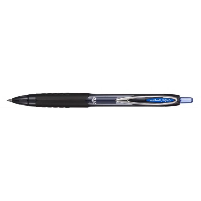 Uni-ball UMN-207E Roller Signo - Punta de Bola 0.7mm - Grip de Caucho Antifatiga - Tinta Pigmentada Resistente a Luz y Agua - Color Azul