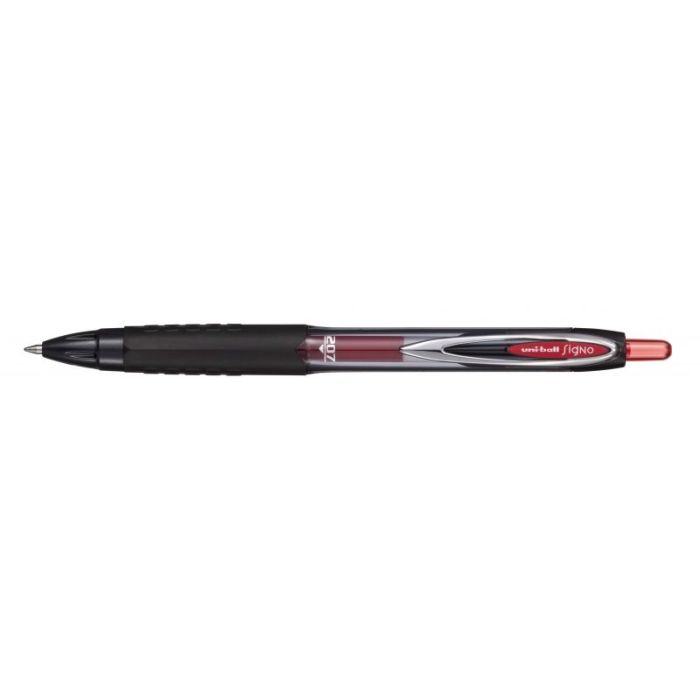 Uni-ball UMN-207E Roller de Tinta - Punta de Bola 0.7mm - Grip de Caucho Antifatiga - Tinta Pigmentada Resistente a Luz y Agua - Color Rojo