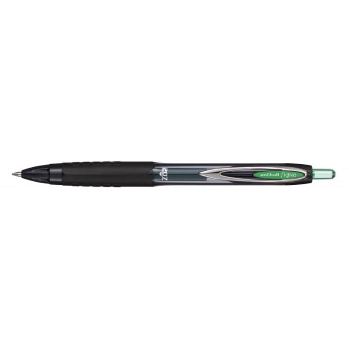 Uni-ball UMN-207E Roller de Tinta - Punta de Bola 0.7mm - Grip de Caucho Antifatiga - Tinta Pigmentada Resistente a Luz y Agua - Color Verde