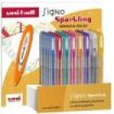 Uni-ball UM-120SP Signo Sparkling Expositor de 48 Rollers de Tinta Gel - Punta de Bola 1mm - Tinta Pigmentada Resistente al Agua y Luz - Color Surtido