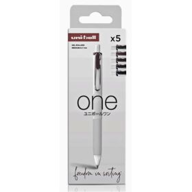 Uni-ball ONE UMN-S-07 Pack de 5 Boligrafos de Tinta Liquida - Punta de Bola 0.7mm - Escritura Ultra Fluida - Agarre Suave y Comodo - Color Surtido