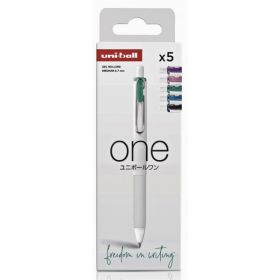 Uni-ball UMN-S-07 Pack de 5 Boligrafos de Tinta Gel - Punta de Bola 0.7mm - Escritura Ultra Fluida - Agarre Suave y Comodo - Color Surtido
