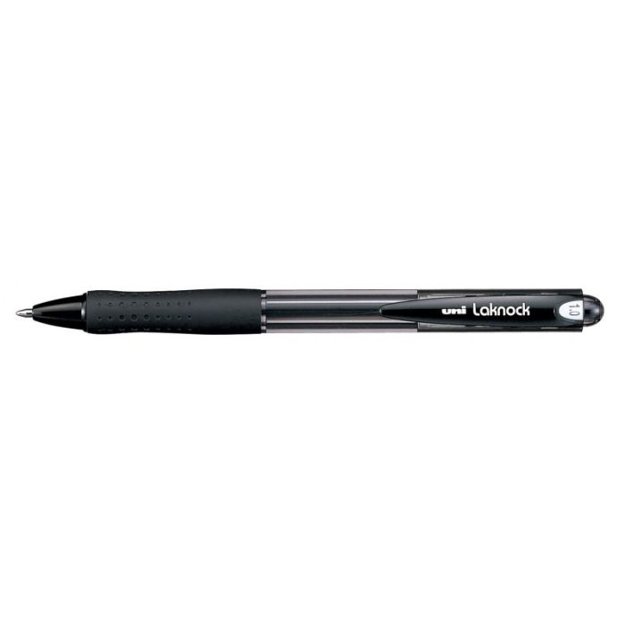 Uni-ball Laknock SN-100(10) Boligrafo de Tinta Base Aceite - Punta de Bola 1mm - Tinta Suave y Duradera - Cuerpo de Plastico - Color Negro