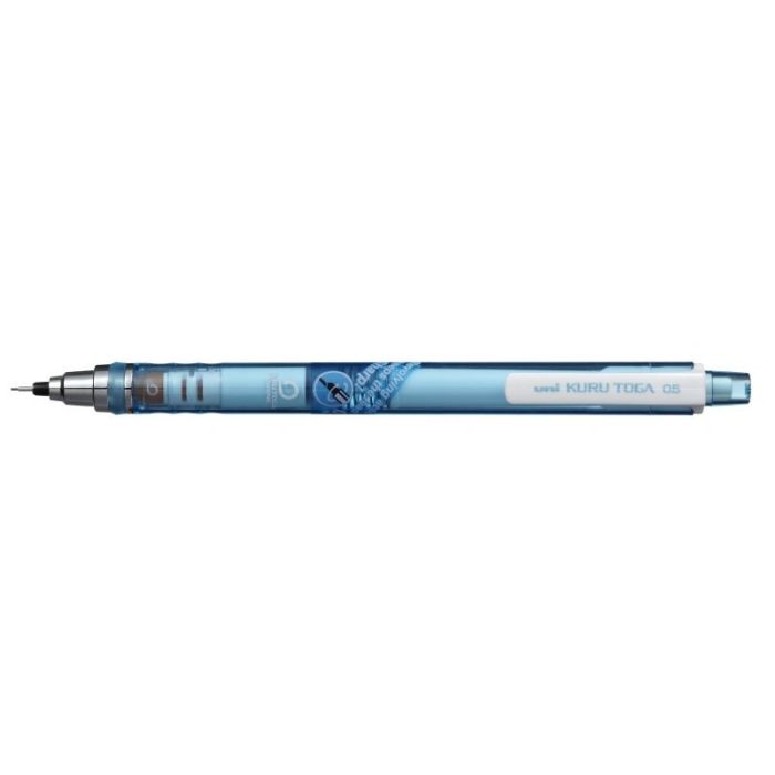 Uni-ball Kuru Toga M5-450T Portaminas - Ancho de Trazo 0.5mm - Sistema de Mina Giratoria - Goma de Borrar en el Pulsador - Color Azul