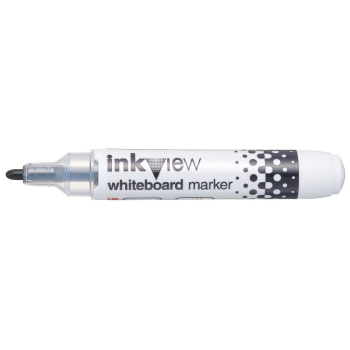 Uni-ball PWB-202 Inkview Marcador de Pizarra Blanca - Punta Conica 1.8-2.2mm - Zona Transparente para Nivel de Tinta - Escritura Brillante y Facil Borrado - Color Negro