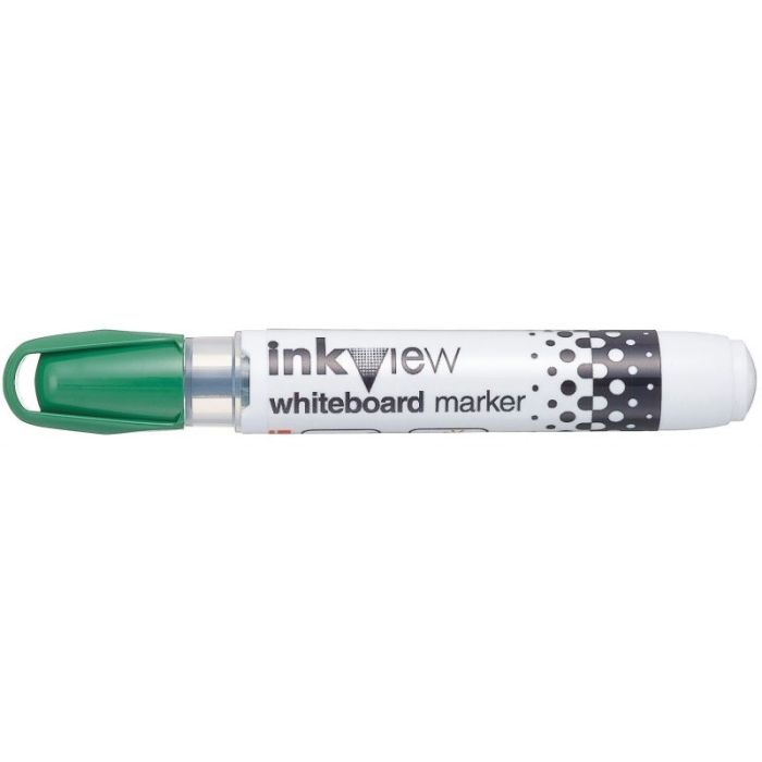 Uni-ball PWB-202 Inkview Marcador de Pizarra Blanca - Punta Conica 1.8-2.2mm - Zona Transparente para Nivel de Tinta - Escritura Brillante y Facil Borrado - Color Verde