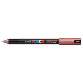 Posca PC-1MR Marcador de Pintura - Punta Roller de Fibra 0.7mm - Tinta Pigmentada Base al Agua - Resistente a la Luz - Color Rojo Metálico