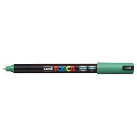 Posca PC-1MR Marcador de Pintura - Punta Roller de Fibra 0.7mm - Linea Extrafina - Tinta Pigmentada Base al Agua - Resistente a la Luz - Color Verde