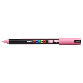 Posca PC-1MR Marcador de Pintura - Punta Roller de Fibra 0.7mm - Tinta Base al Agua - No Permanente - Resistente a la Luz - Color Rosa