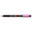Posca PC-1MR Marcador de Pintura - Punta Roller de Fibra 0.7mm - Tinta Pigmentada Base al Agua - Resistente a la Luz - No Permanente - Color Rosa Metálico