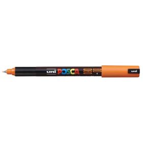 Posca PC-1MR Marcador de Pintura - Punta Roller de Fibra 0.7mm - Linea Extrafina - Tinta Pigmentada Base al Agua - Resistente a la Luz - Color Naranja