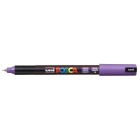 Posca PC-1MR Marcador de Pintura - Punta Roller 0.7mm - Tinta Base al Agua - No Permanente - Resistente a la Luz - Ideal para Carteleria y Decoracion - Color Violeta