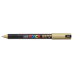 Posca PC-1MR Marcador de Pintura - Punta Roller de Fibra 0.7mm - Linea Extrafina - Tinta Pigmentada Base al Agua - Resistente a la Luz - Color Oro