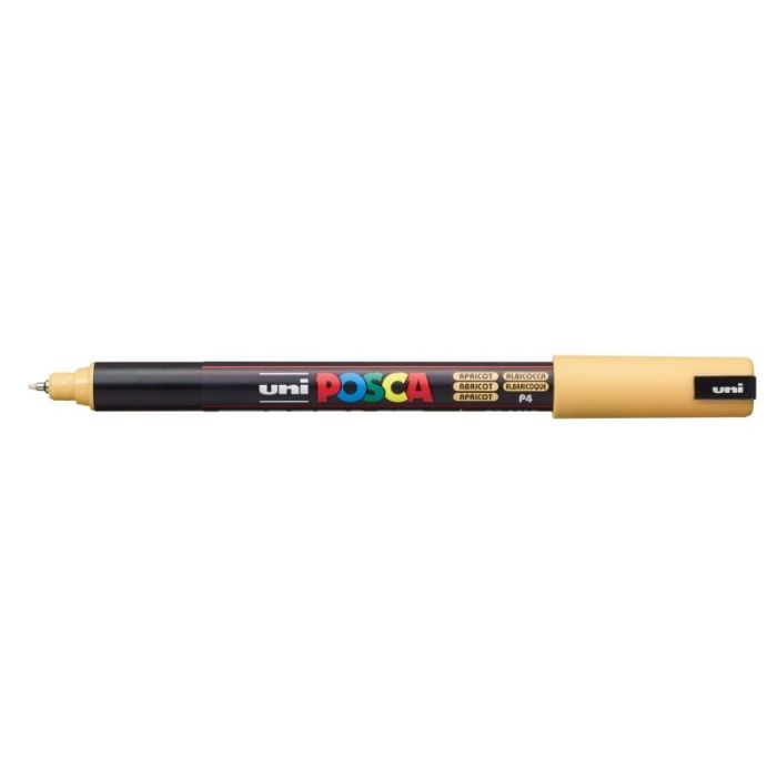 Posca PC-1MR Marcador de Pintura - Punta Roller de Fibra 0.7mm - Linea Extrafina - Tinta Pigmentada Base al Agua - Resistente a la Luz - Color Albaricoque