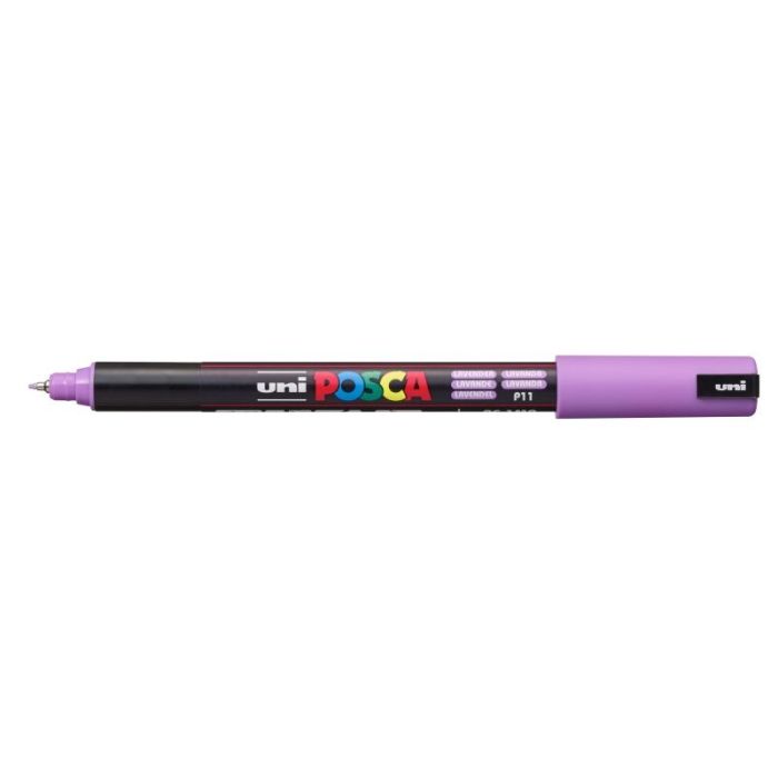 Posca PC-1MR Marcador de Pintura - Punta Roller de Fibra 0.7mm - Tinta Pigmentada Base al Agua - Resistente a la Luz - No Permanente - Color Lavanda