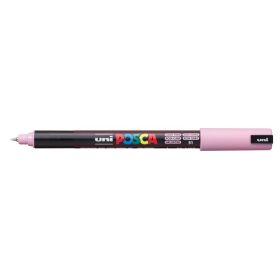 Posca PC-1MR Marcador de Pintura - Punta Roller de Fibra 0.7mm - Tinta Pigmentada Base al Agua - Linea Extrafina - Resistente a la Luz - Color Rosa Claro