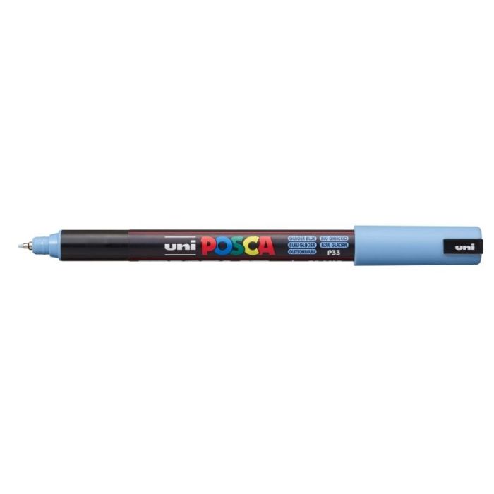 Posca PC-1MR Marcador de Pintura - Punta Roller de Fibra 0.7mm - Tinta Pigmentada Base al Agua - Resistente a la Luz - Color Azul Glaciar