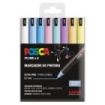 Posca PC1MR/8C Estuche de 8 Marcadores de Pintura - Punta Roller de Fibra 0.7mm - Tinta Pigmentada Base al Agua - Linea Extrafina - Resistente a la Luz - Color Surtido
