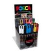 Posca PC-1MR Expositor de 48 Marcadores de Pintura - Punta Roller de Fibra 0.7mm - Tinta Pigmentada Base al Agua - Resistente a la Luz - Color Surtido