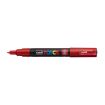 Posca PC-1M Marcador de Pintura - Punta Conica 0.7mm - Tinta Base al Agua - No Permanente - Resistente a la Luz - Inodoro - Ideal para Carteleria y Decoracion - Color Rojo