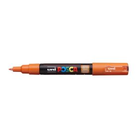 Posca PC-1M Marcador de Pintura - Punta Conica 0.7mm - Tinta Base al Agua - No Permanente - Resistente a la Luz - Color Naranja