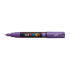 Posca PC-1M Marcador de Pintura - Punta de Poliester Conica 0.7mm - Tinta Base al Agua - Resistente a la Luz - Color Violeta