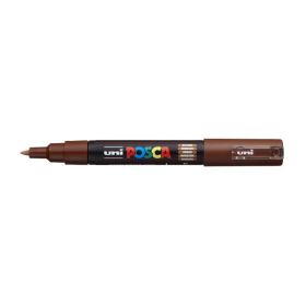 Posca PC-1M Marcador de Pintura - Punta de Poliester Conica 0.7mm - Tinta Base al Agua - Resistente a la Luz - No Permanente - Color Marrón