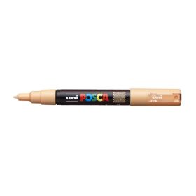 Posca PC-1MMarcador de Pintura - Punta Conica de Poliester 0.7mm - Tinta Base al Agua - No Permanente - Resistente a la Luz - Inodoro - Color Naranja Claro
