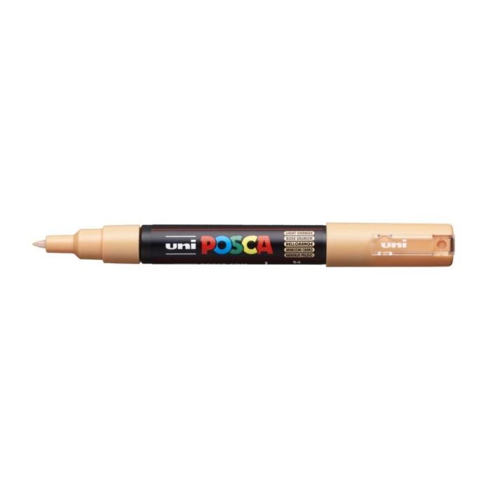 Posca PC-1MMarcador de Pintura - Punta Conica de Poliester 0.7mm - Tinta Base al Agua - No Permanente - Resistente a la Luz - Inodoro - Color Naranja Claro