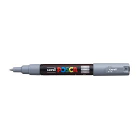 Posca PC-1M Marcador de Pintura - Punta Conica 0.7mm - Tinta Base al Agua - Resistente a la Luz - Color Gris