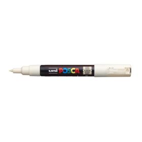 Posca PC-1M Marcador de Pintura - Punta de Poliester Conica 0.7mm - Tinta Base al Agua - No Permanente - Resistente a la Luz - Inodoro - Lavable - Color Marfil