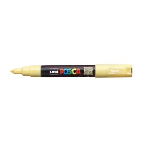 Posca PC-1M Marcador de Pintura - Punta de Poliester Conica 0.7mm - Tinta Base al Agua - Resistente a la Luz - No Permanente - Color Amarillo Pajizo